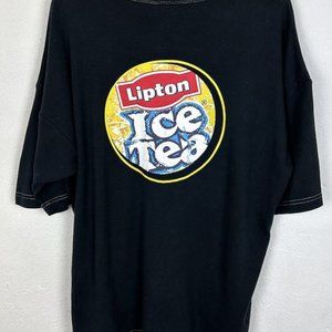 00s Vintage Lipton Ice Tea Promo Heavyweight T-shirt Black